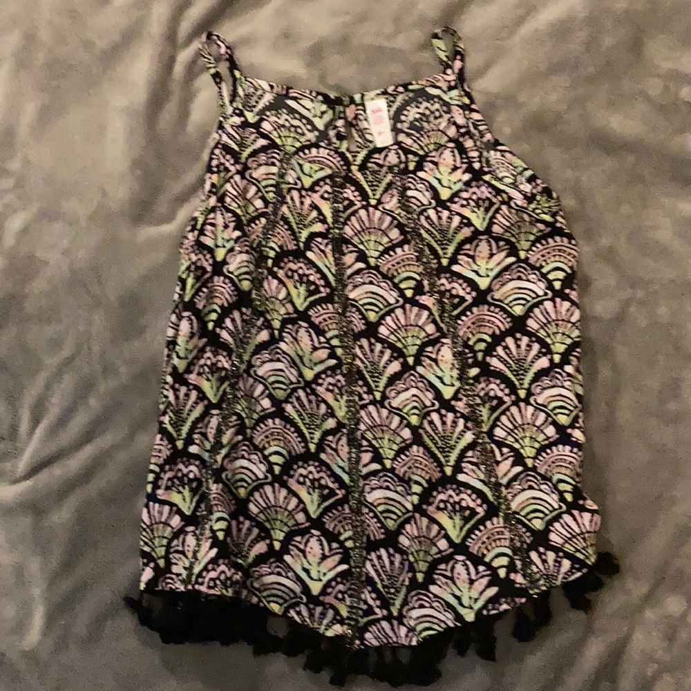 Kids matching tanktop & shorts black,pink&green